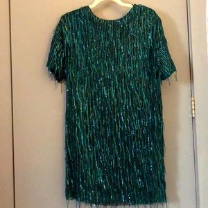 Sequined Flapper Emerald Green Zara Dress